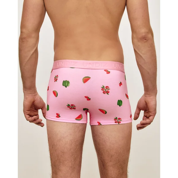 Boxer rose en coton motifs fruits