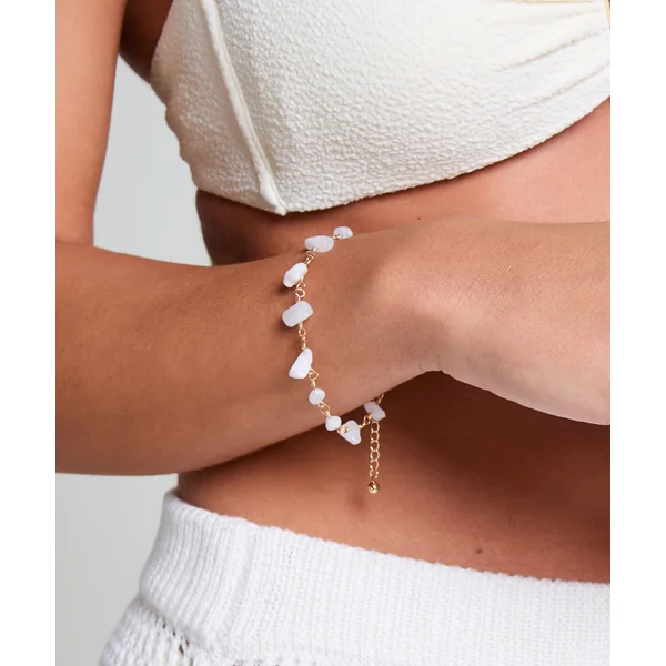 Bracelet en pierre - Jaune