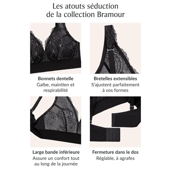 Bralette sans armatures en dentelle à décolleté 7013 cappuccino