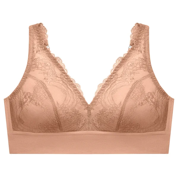 Bralette sans armatures en dentelle à décolleté 7013 cappuccino