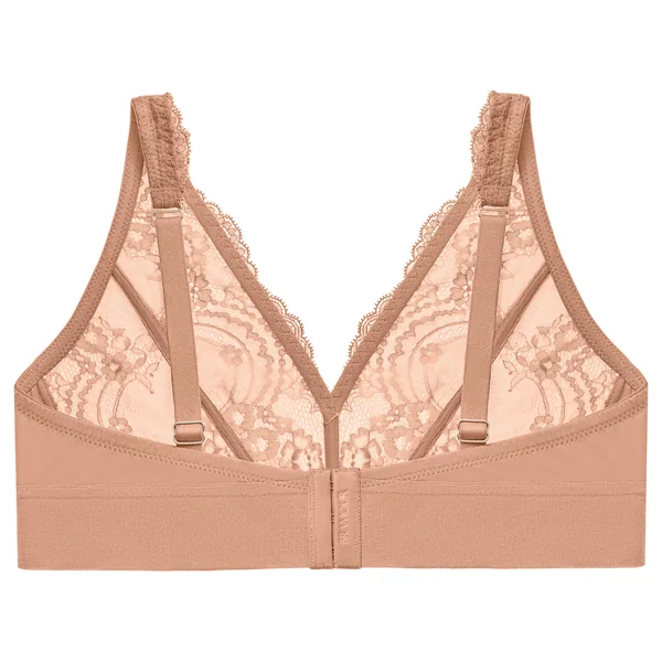 Bralette sans armatures en dentelle à décolleté 7013 cappuccino