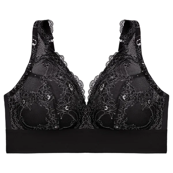 Bralette sans armatures en dentelle à décolleté 7013 noir