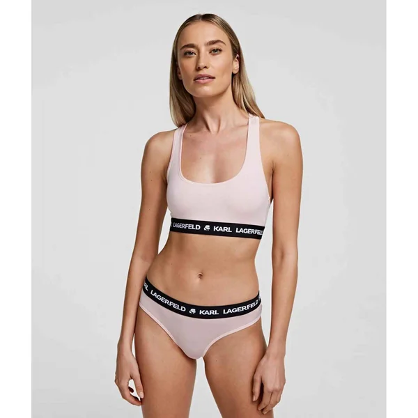 Bralette sans armatures logotée - Rose Karl Lagerfeld