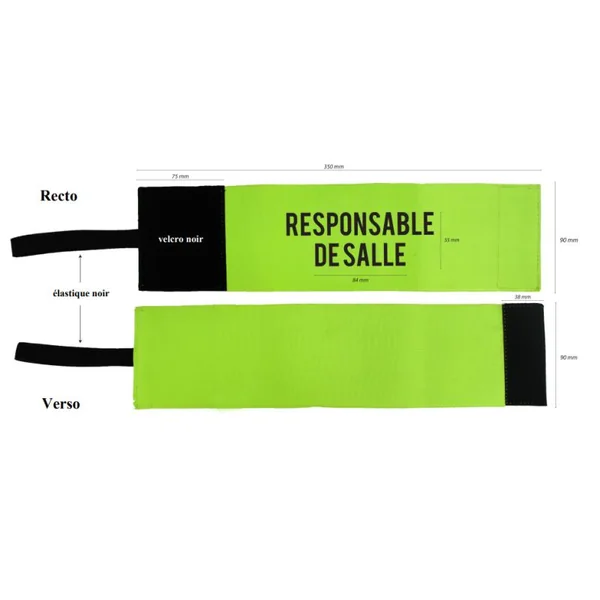 Brassard handball Sportifrance - Responsable de salle jaune