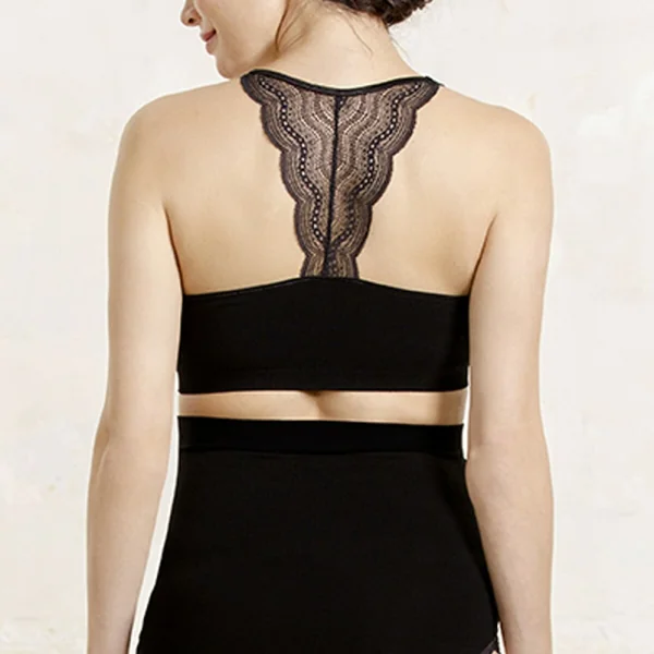 Brassiere de grossesse et d'allaitement sans armatures - noir en viscose Cache Coeur