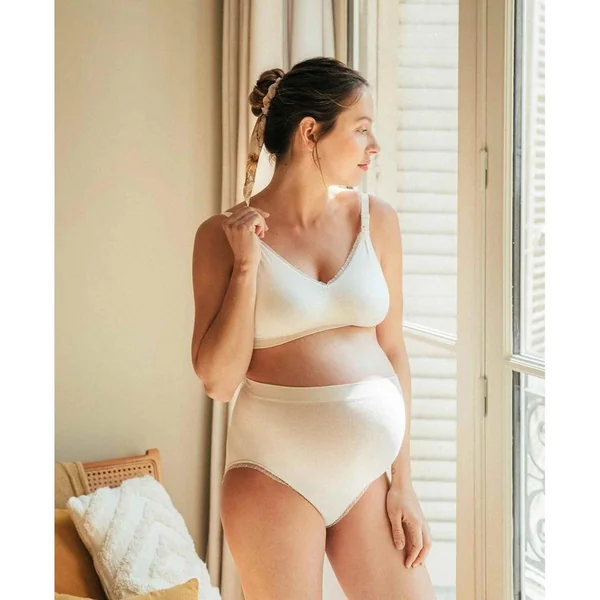 Brassière d'allaitement Blanc - Cache Coeur ORGANIC en coton Cache Coeur