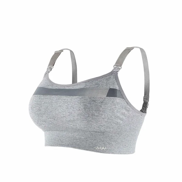 Brassière de maternité et d'allaitement sport - Gris Cache Coeur