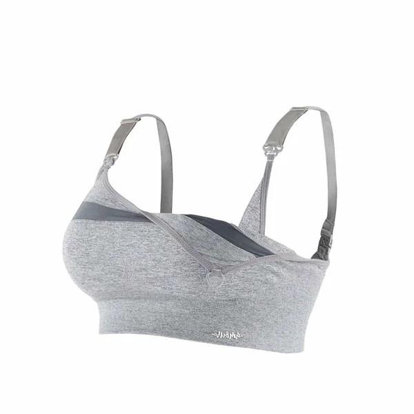 Brassière de maternité et d'allaitement sport - Gris Cache Coeur