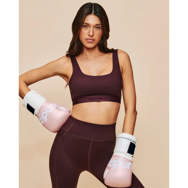 Brassière de sport en microfibre chocolat