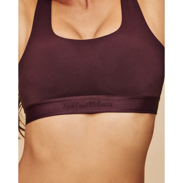 Brassière de sport en microfibre chocolat