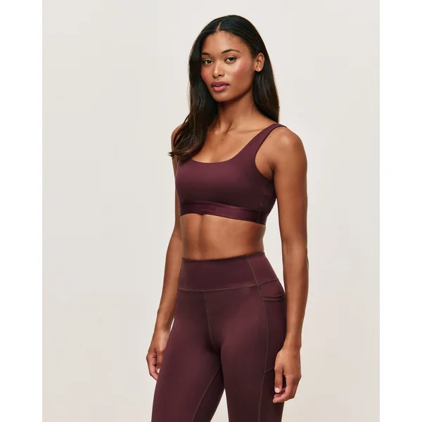Brassière de sport en microfibre chocolat