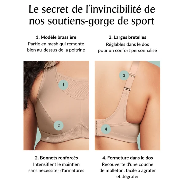 Brassière de sport sans armature Anti-Rebondissements 1066 chair