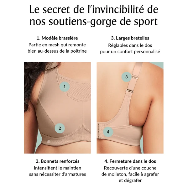 Brassière de sport sans armature Anti-Rebondissements 1066 rose guimauve