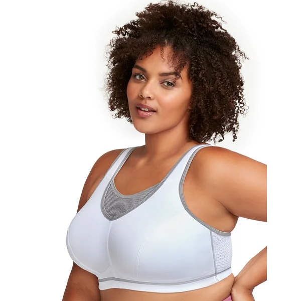 Brassière de sport sans armature anti-rebondissements 1067 blanc gris