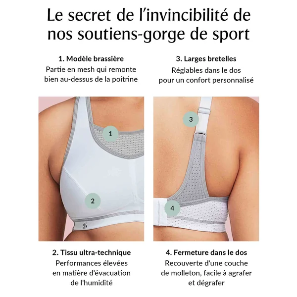 Brassière de sport sans armature anti-rebondissements 1067 jean clair