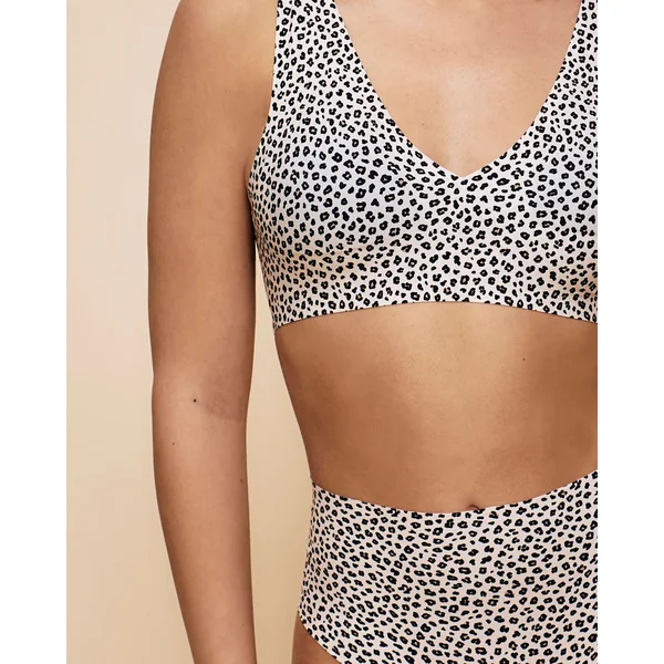 Brassière microfibre sans couture motif léopard