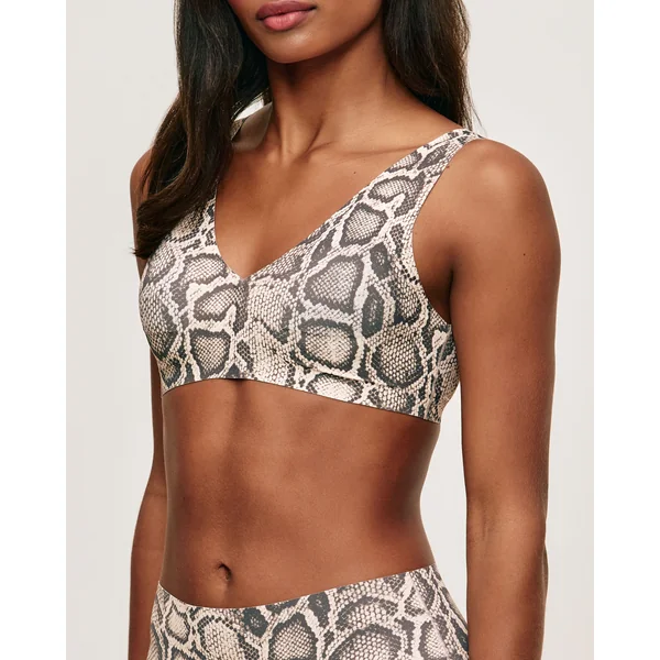 Brassière microfibre sans coutures motif serpent