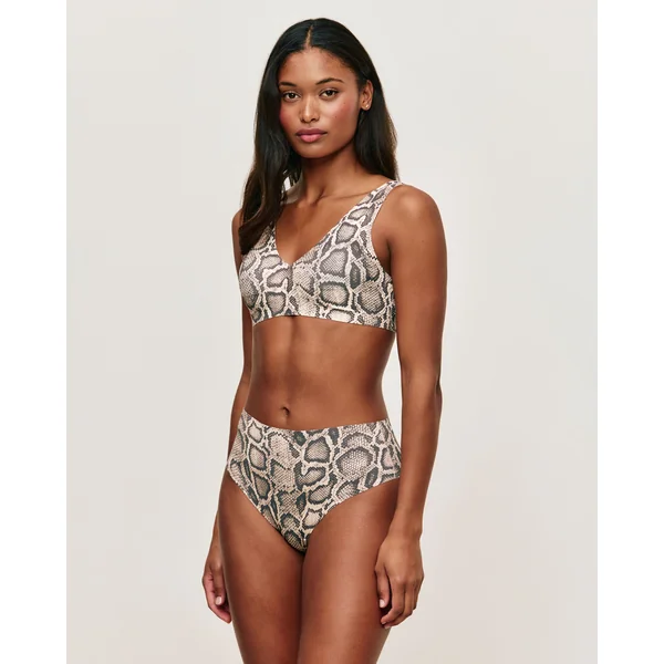 Brassière microfibre sans coutures motif serpent