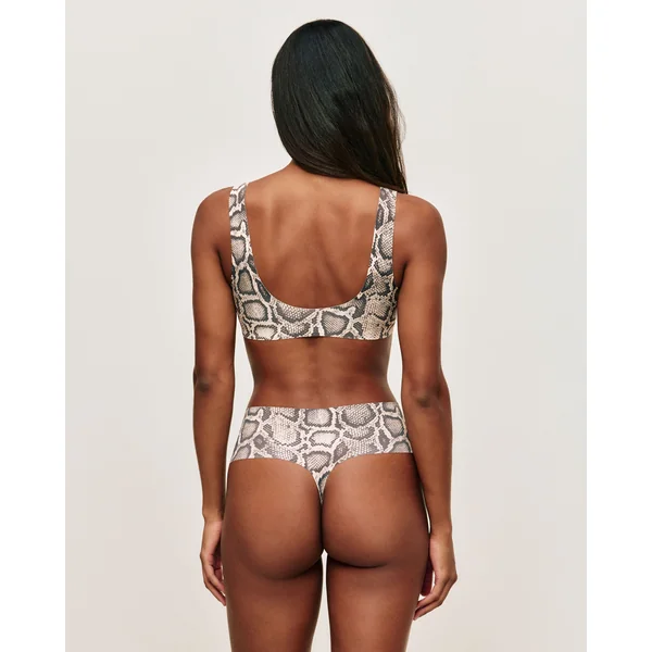 Brassière microfibre sans coutures motif serpent