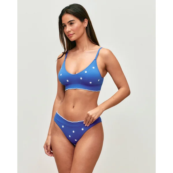 Brassière seamless avec broderies florales