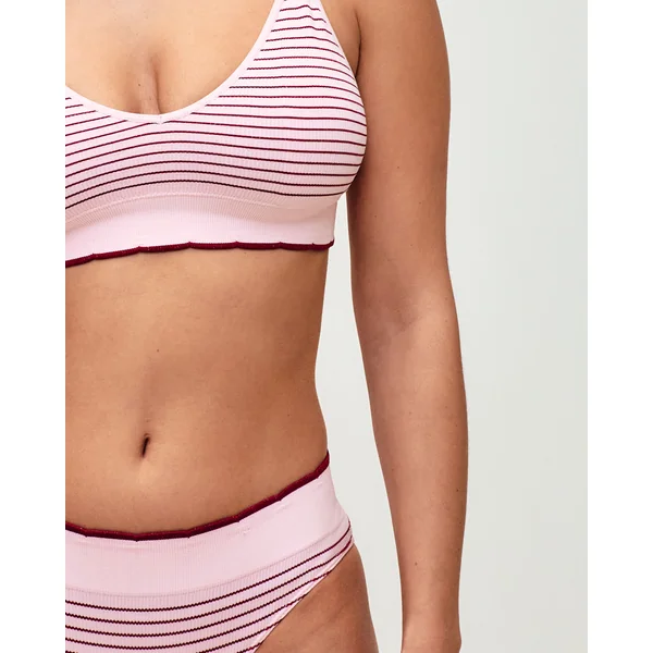 Brassière triangle en seamless à rayures