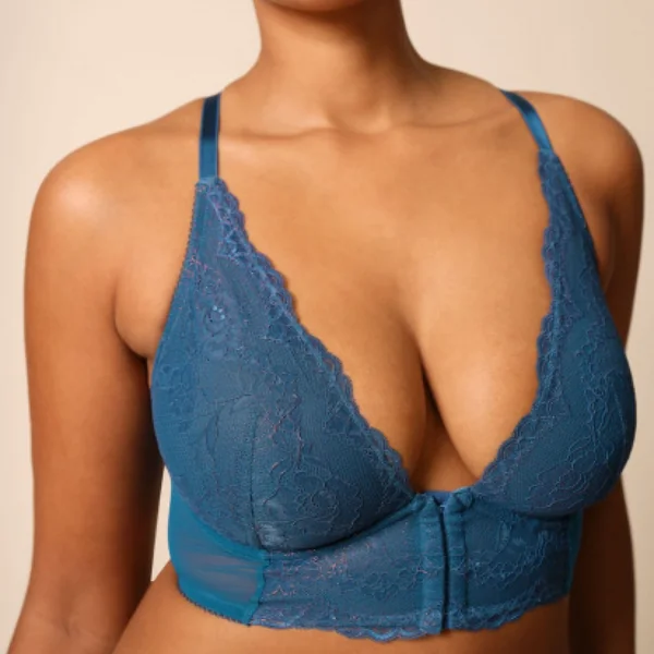Brassière à décolleté profond - Bleu Gossard Superboost Lace