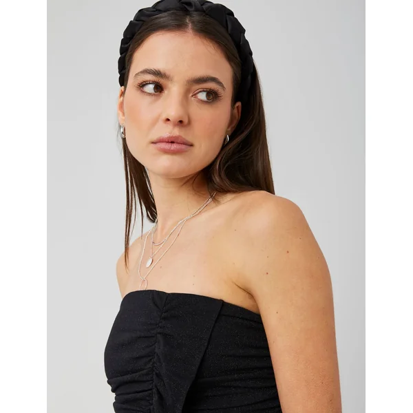 Bustier à volant pailleté Noir