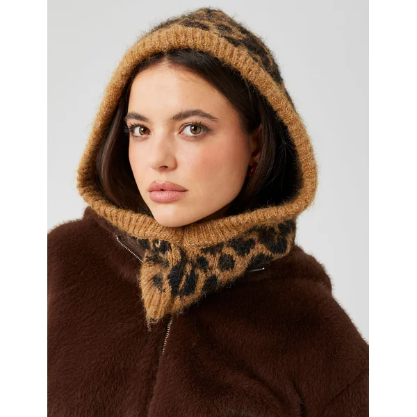 Cagoule léopard camel