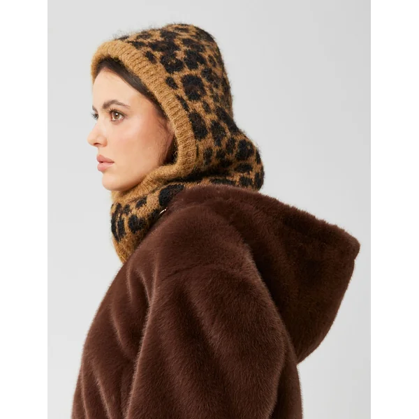 Cagoule léopard camel