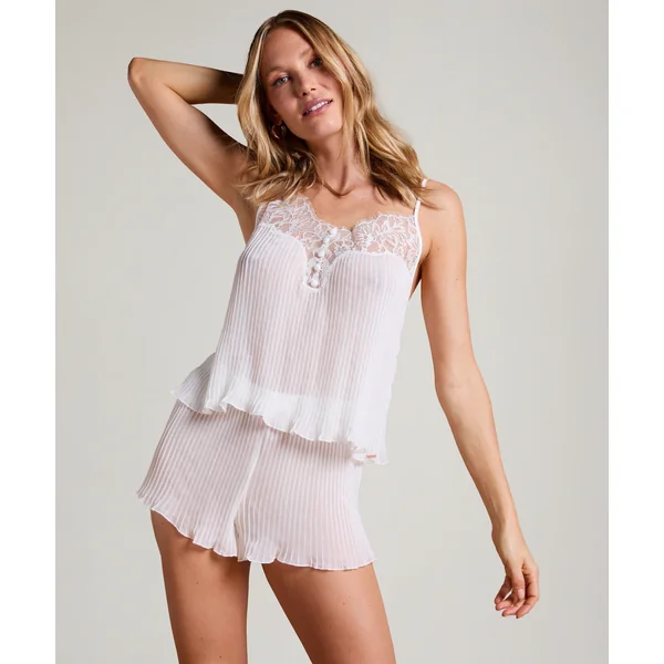 Cami en dentelle Plisse - Blanc