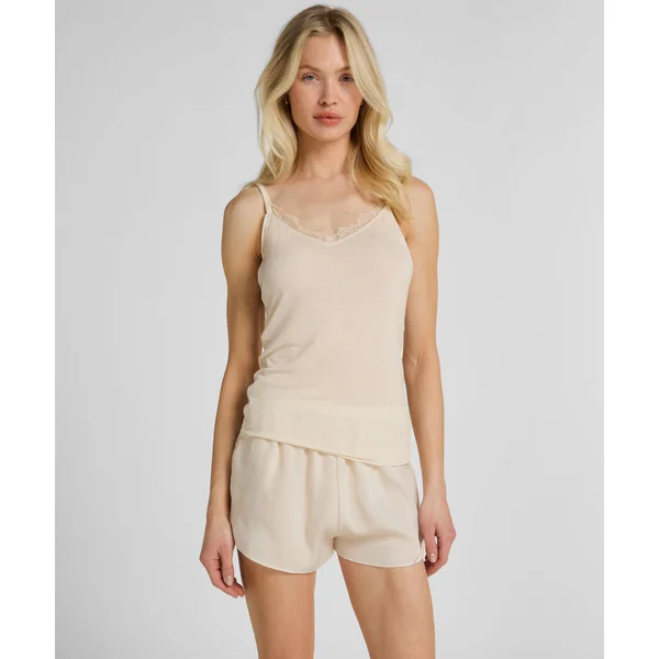 Caraco col V en dentelle ultra-doux avec cachemire - Blanc