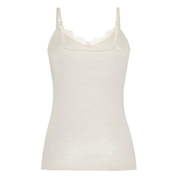 Caraco col V en dentelle ultra-doux avec cachemire - Blanc