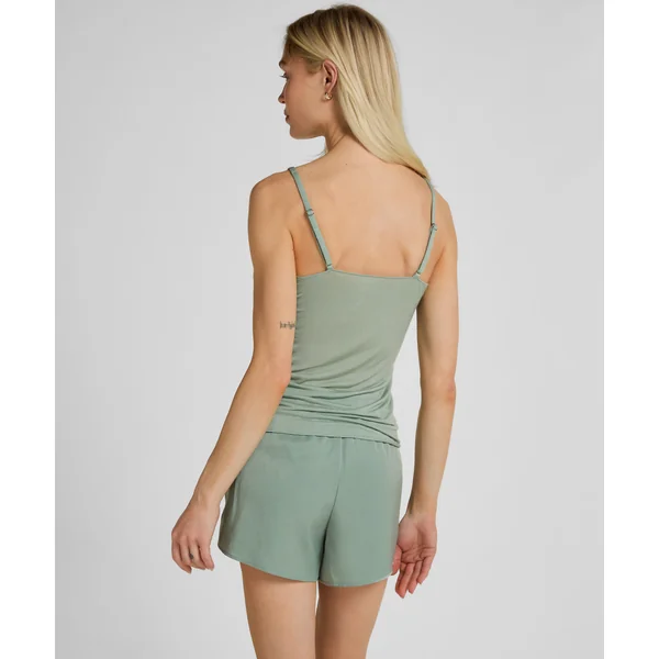 Caraco col V en dentelle ultra-doux avec cachemire - Vert