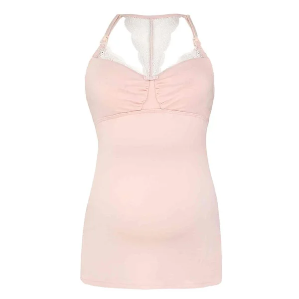 Caraco d'allaitement rose Cache Coeur Lingerie Serenity en viscose Cache Coeur