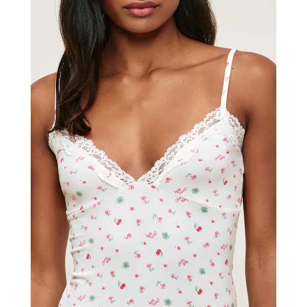 Caraco jersey et dentelle à motifs