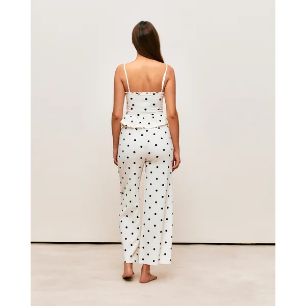 Caraco matière texturée motifs à pois
