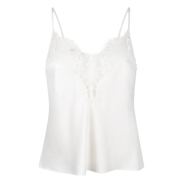 Caraco Valerie en Satin et Dentelle - Blanc