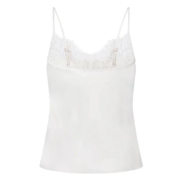Caraco Valerie en Satin et Dentelle - Blanc