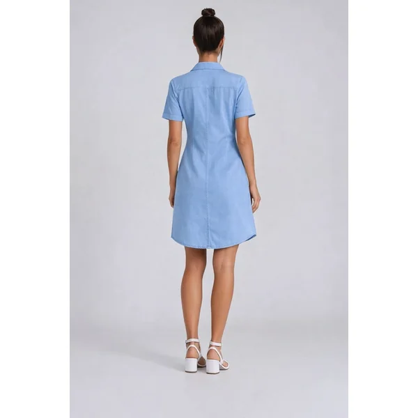 Carreli Jeans - Robe à manches courtes en tencel Bleu Bleach Medium