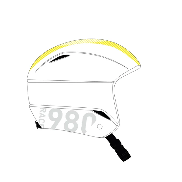 Casque de ski club compétition FIS enfant avec mentonnière - Blanc
