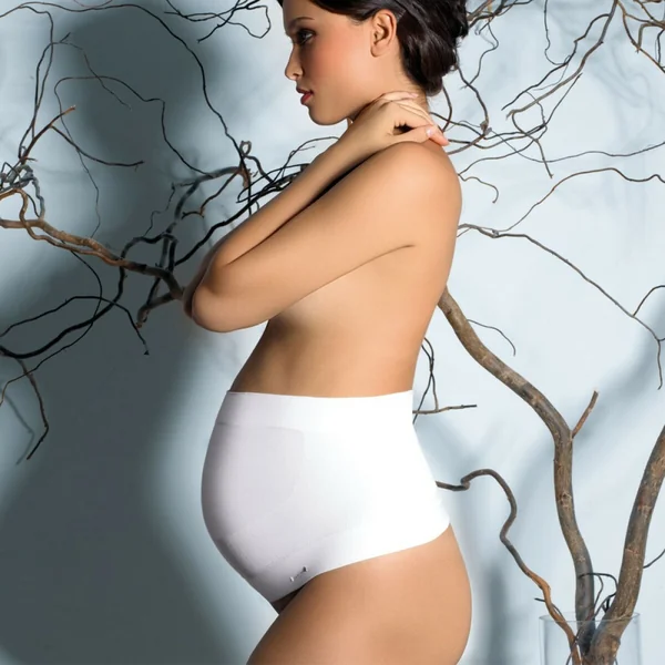Ceinture de maintien de grossesse - blanc en coton Cache Coeur