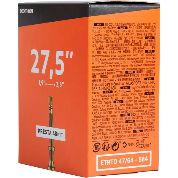Chambre à air 27,5x1,9/2,5 valve presta 48mm