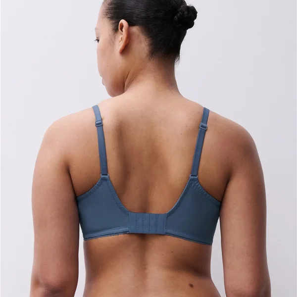 Chantelle - Soutien-gorge moulé avec armatures tout dentelle sans couture 40 (90) E Bleu Orage Maris