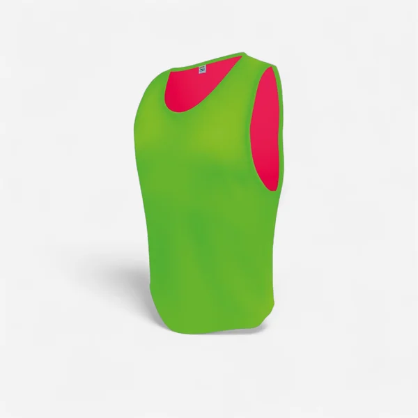 Chasuble rugby réversible Junior - Vert/rose