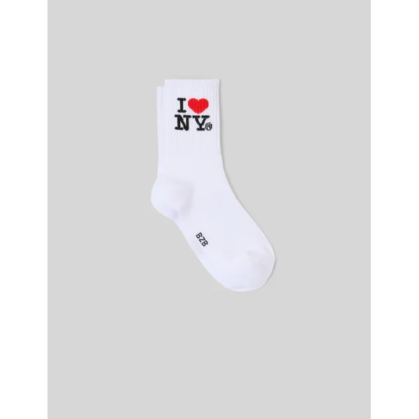 Chaussette unitaire I LOVE NY Blanc