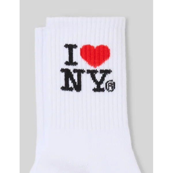Chaussette unitaire I LOVE NY Blanc