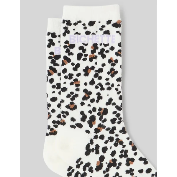 Chaussette unitaire imprimé Ecru
