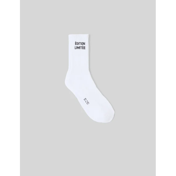 Chaussette unitaire wording Blanc