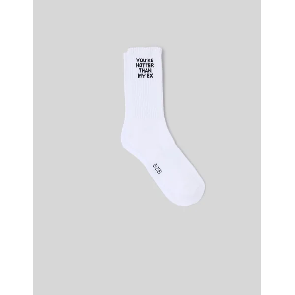 Chaussette unitaire wording Blanc