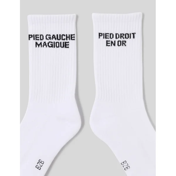 Chaussette unitaire wording Blanc
